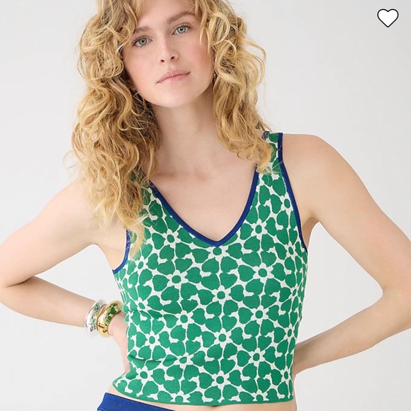 J. Crew Tops - J.Crew Fitted Sweater Tank in floral jacquard